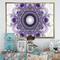 Designart - Purple Fractal Pattern with Circles - Abstract Framed Canvas Art Print